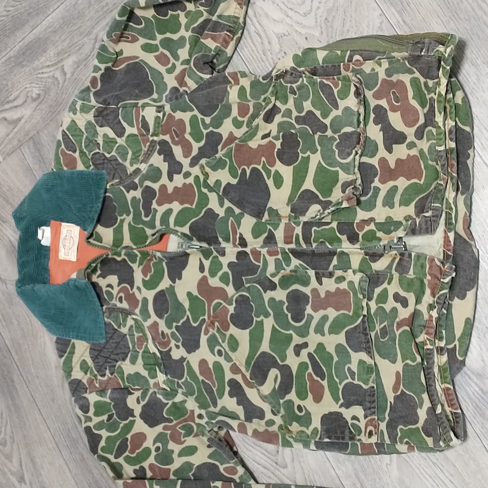 Saf T Bak SafTBak Vintage Camo Hunting 7 pocket Jacket Coat 305